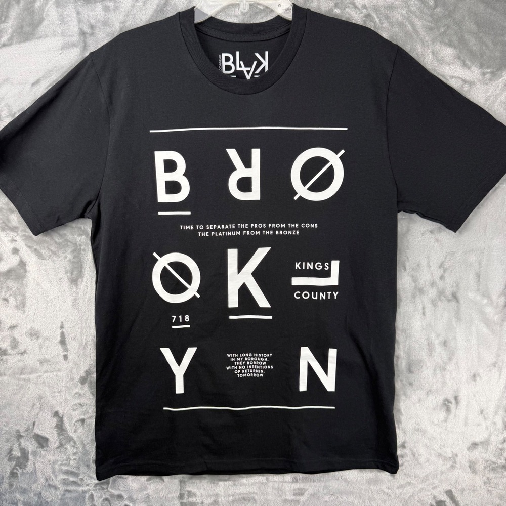 Rocawear BLVK Brooklyn Kings County Mens T-Shirt Black Cotton Large Streetwear - Picture 15 of 16
